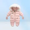 Baby Girls Clothes Newborn Winter Thick boys Rompers Infant Costume Coat Fur collar Plus Velvet Toddler Romper 324 Monthes kg4496447258