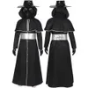 Cosplay Costume di Halloween per adulti Monaco horror Steampunk Sacerdote Mago Carnevale Masquerade Mantello Abito medievale Dottore della peste Uccello Cosplay