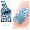 Vernis à ongles LILYCUTE 7ml Gel de paillettes bleues argent Rose or paillettes colorées Semi Permanent tremper le vernis d'art UV 231020