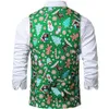 Green Christmas Vest Men 2021 Märke 3D Xmas Print Mens Waistcoat Casual Party Holiday Cosplay Tuxedo Gilet Homme Chaleco Hombre Me2798