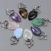 Charms 26.5x52x7.5mm Amethyst Tiger Eyes Green Aventurine Dragonfly Pour Drop Water Pendant Chain Box Kits Jewelry Making Diy