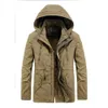 Men's Down Parkas Outdoor Jacket Detachable Hood Casaul Coat Autumn Winter Military Men Hooded Parka Fleece Lined Thicken Warm 231020