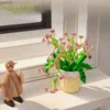 鉢植えの植物フラワーセット互換性のあるビルディングブロックフラワーシリーズスポット学生教育手作りのおもちゃR231020をブロック