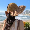 Berets 2023 Korean Hat Female Japanese-Style And Internet-Famous Metal Label Hairpin Sun Protection Visor Outdoor