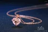Цепи LAMOON, ожерелье для женщин, свадебные аксессуары, романтическая розовая форма сердца, натуральный розовый кварц, драгоценный камень, кулон-цепочка, ювелирные изделия NI016