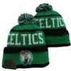 Herenkappen basketbalhoeden Celtics Beanie Alle 32 teams gebreide gebufferde pom Boston Beanies gestreepte zijlijn wol warm