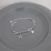 リンクブレスレットVentfille SilverZirconDouble Stars for Women Girl Birthday Gifter Retro Fashion Hiphop Jewelry Drop