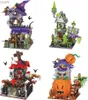 Blocs Mini briques Halloween ensemble de blocs de construction hanté/monstre/citrouille/maison de sorcière modèle Kit de construction Halloween affichage R231020