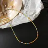 Łańcuchy Regulowane kolorowe koralikowe naszyjnik ręcznie robiony biżuteria z oświadczenia etnicznego