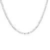 Chains 40-75cm 925 Silver 4mm Figaro Chain Necklace For Women Men Long Hip Hop Jewelry Gift