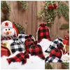 Christmas Decorations Buffalo Plaid Dstring Bag Party Decrations Rustic Cotton Xmas Present Wrap Stockings Green Red Black Drop Deli Dh5C8