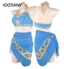 3 pezzi Breath of the Wild Cosplay Principessa Costume da bagno estivo Zelda Costume da bagno sexy in tre pezzi Costume da carnevale di Halloween