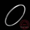 Bangle 925 Sterling Solid Silver Bracelet Fashion Personality Simple Smooth Bangles For Women Wedding Engagement Jewelry 231020