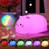 Lamps Shades Soft Cat Led Night Light Rechargeable Eye Protection Bedroom Bedside Silicone Lamp For Children Kids Kitten Baby Gift 231019