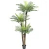 Dekoratif çiçekler 240/300cm yapay palmiye ağacı üçlü tropikal sahte yeşil bitkiler sahte hindistan