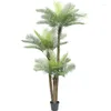 Decorative Flowers 240/300cm Artificial Palm Tree Triple Tropical Fake Green Plants Faux Coconut Outdoor Indoor Patio Poolside Porch Decor