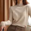 Kvinnor stickar Tees Winter Basic Soft Solid Color Turtleneck tröja Pullover Women Casual Long Sleeve Chic Bottom Female Knit Jumpers Top 231019