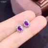 Stud Küpe Kjjeaxcmy Fine Jewelry AMETHYST 925 STERLING Silver Girl Ear Saplamalar Destek Test Satış