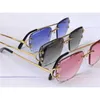 sunglasses fashion design retro rimless crystal surface irregular frame pop vintage lens top quality protection eye classic