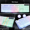 Klavye Mouse Kombinasyonları Kablolu Oyun ve Kulaklık Combo RGB arkadan aydınlatmalı mikrofon gökkuşağı fareleri ile kulak kulaklık üzerinden 231019