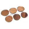 Drinkware Lid Natural Wooden Beverage Drinkware Lid 70Mm 90Mm Environment Friendly Round Bottle Cap Jar Bamboo Lids Home Garden Kitche Dhx9J