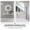 Wall Clocks Round Roman Numerals Clock Sucker Para Mujer Interior Waterproof Bathroom