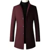 Misturas de lã masculina inverno trench coat mistura ervilha fino ajuste único breasted topcoat negócios dowm jaqueta 231020