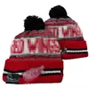 Мужские кепки Хоккейный мяч Шапки DETROID RED Beanie All 32 Teams Вязаные шапки с манжетами и помпонами WINGS Шапки в полоску по бокам Шерсть Теплые американские студенческие спортивные вязаные шапки Кепка для женщин a0