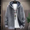 Mens Sweaters Autumn and Winter Fashion Hooded Sweater Casual Plus Fleece Thickened Warm HighQuality Large Size 231019