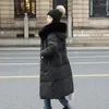 Trenchs de femmes Manteaux d'hiver Manteau Femmes Parkas Longue Fourrure Décolleté Veste à capuche Lâche Casual Coton Coussin Chaud Puffer Vêtements d'extérieur Femme