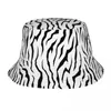 Basker djur hudtryck mönster unisex hink hatt anpassad sommar rese strand zebra textur ränder