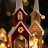 Andra leksaker Jul LED -lampan Simulering Church House Luminous Cabin Merry Chile Decorations For Home Diy Xmas Ornaments Kids Gifts 231020