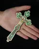 Pendentif Colliers Diyalo Crucifix Jésus-Christ sur la croix Prière orthodoxe Suspendu Décor mural Église Main tenant la bénédiction Ornement Craft GIF