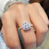 2020 CUDION CUT 3CT LAB DIAMONDRING 925 Sterling Silver Engagement Wedding Band Rings for Women Men Moissanite Party Jewelry205L