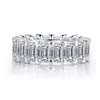 Eternity Band Promise ring 925 Sterling silver Emerald cut 5A Cz Stone Statement wedding band rings for women Party Jewelry259R