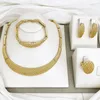 Necklace Earrings Set Italian Women 18K Gold Plated Necklaces Ring Bracelet Jewelry Luxury Wedding Party Gifts Accessories