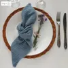 Table Napkin Wholesale 4pcs/Lot Custom Made Wedding 43cm Dusty Pink Green Blue Ivory Cotton Cheesecloth Gauze Linens