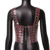 Andra modetillbehör Fashion Body Chain Jewelry Girls Red Rose Chain Mail Blomma Harness Top Women Daisy Chainmail Top 231019