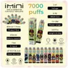 Imini nouvelle bouffée originale 7000 bouffée 9k vapes RmanTA 7k e cigarette 20 saveurs boîte ecig stylo vapeur bobine de maille cigarette électronique vape jetable