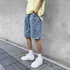 Shorts masculinos primavera verão bandanna homens bordado paisley oversize jean calça curta algodão denim calças hiphop meninos roupas 2023