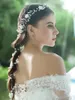 Grampos de cabelo bonito romântico flor pérolas nupcial headpiece jóias para meninas cristal coroa casamento headbands acessórios testa 2023
