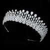 Haarspeldjes 5.3 cm Klassieke Zirconia Bruiloft Tiara vrouwen Kristal Groot Voor Bruid Prom Party Hoofd Accessoires GS0323