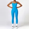 Lu Lu Lemen Align Yoga Jumpsuit Kvinnor Kvinnors långa längd Backless Cutout Sexig vadderad Dancing Bodysuit Patchwork Slim Fit Jumpsuits