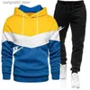 Herren-Trainingsanzüge, Korea Oudoor Racing Herren/Damen, Luxus-Sweatshirt + Jogger-Set, warmer Trainingsanzug, winddichter Sportanzug für Herren, Skifahren, Wolljacke T231019