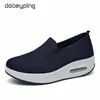 Dress Shoes Spring Autumn Women's Swing Shoes Mesh Woman Loafers Flat Platforms Female Shoe Wedges Ladies Shoes Height Increasing Sneakers 231019