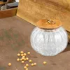 Storage Bottles Glass Sealing Jar Cereals Soybean Grain Pumpkin Shaped Tea Canister