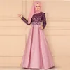 Etnische kleding kant patchwork abaya moslim jurk voor vrouwen avondfeest elegante hoge taille formele dames lange gewaad vrouwelijke plus size