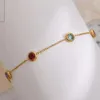 Link pulseiras tendência titânio aço inoxidável l colorido zircão pulseira moda feminina jóias festa de luxo menina de alta qualidade