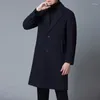 Płaszcze męskie wełniane płaszcze zimowe koreańskie swobodnie zagęszczone i wszechstronne kurtka wiatrówka