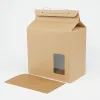 Boîte d'emballage de thé Simple, emballage cadeau, sac en carton Kraft, plié, stockage des aliments, noix, emballage debout